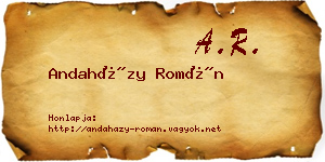 Andaházy Román névjegykártya